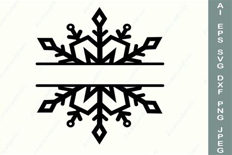 Winter Svg Snowflake Clipart Christmas Border Svg Snowflake Frame Svg
