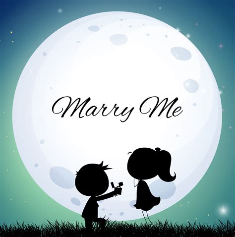 Love Couple Proposing Marriage On Full Moon Night 445436 Vector Art At Vecteezy