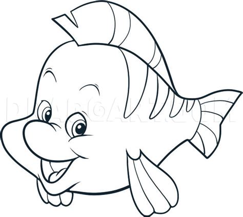 How To Draw Flounder Step By Step Drawing Guide By Dawn Dragoart