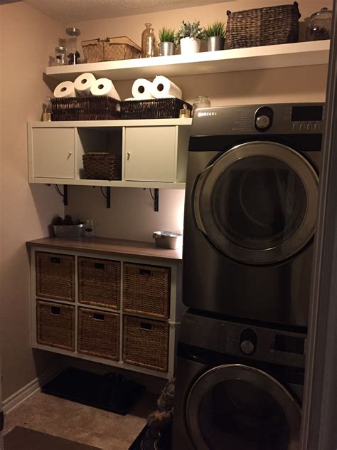 You can use ikea kitchen cabinets to design your laundry room and master bathroom. Laundry room IKEA hack (Kallax) | Ikea laundry room ...