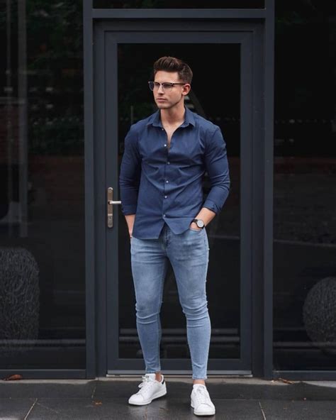 Blue Outfits Point Follow Imagementor For More 🌈 Men Fashion Casual