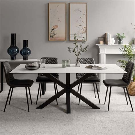 Woods Eastcote Ceramic Dining Table 200cm White Woods Furniture
