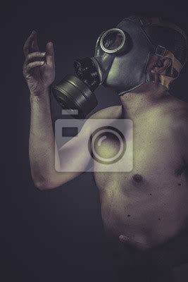 Toxic Concept Nude Man With Gas Mask Posters For The Wall Posters