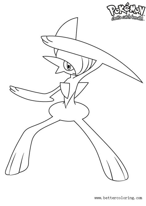 Free psychic pokemon coloring pages available for printing or online coloring. Pokemon Coloring Pages Gallade - Free Printable Coloring Pages