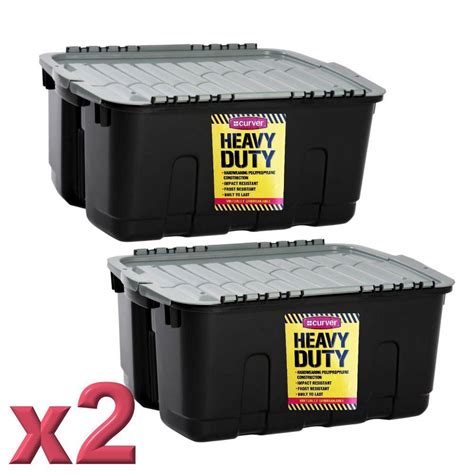 2 X Curver 49l Heavy Duty Tuff Crate Large Storage Boxes Storage