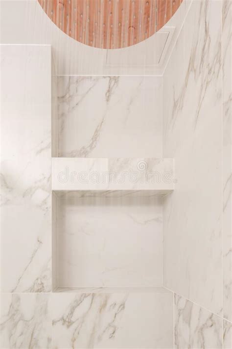 Modern Minimalistic Bathroom Interior Design With Marble Tiles Copper