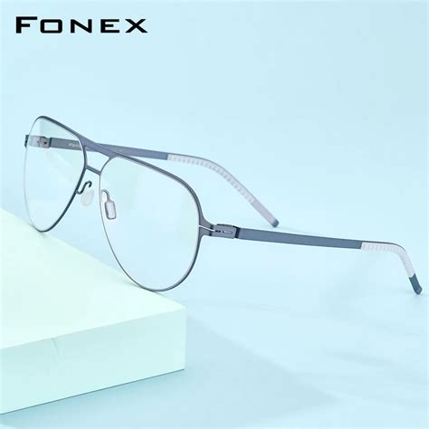Fonex Alloy Glasses Frame Men 2020 New Pilot Optical Myopia Prescription Eyeglasses Frame Full