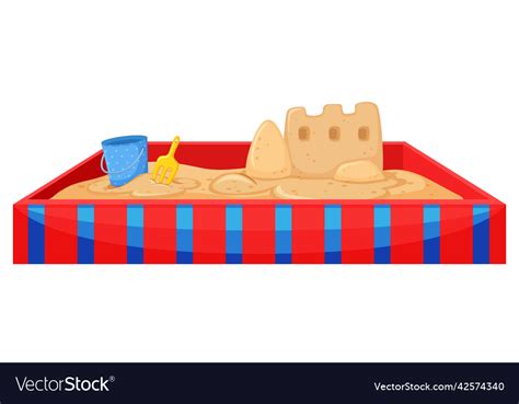 Children Sand Pit On White Background Royalty Free Vector