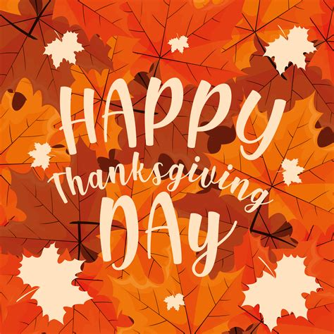 Happy Thanksgiving Day With Leaves Download Free Vectors