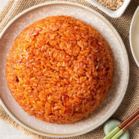Xôi Gấc Vietnamese Red Sticky Rice Delightful Plate