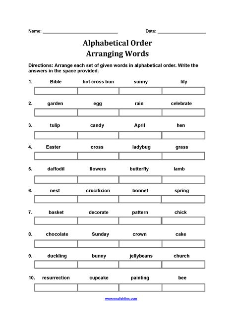Put Words In Alphabetical Order Worksheets Worksheets For Kindergarten