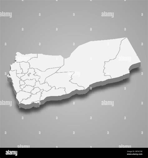 Mapa 3d De Yemen Con Fronteras De Regiones Imagen Vector De Stock Alamy