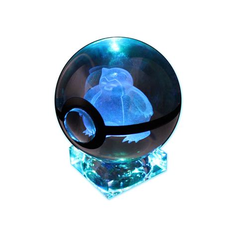 Pokemon Snorlax Crystal Poke Ball Night Light With Crystal Base And