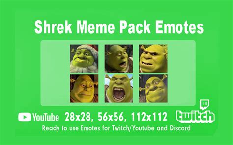Shrek Meme Emotes Twitch Emotes Discord Emotes Shrek Pack 2 Etsy Hong