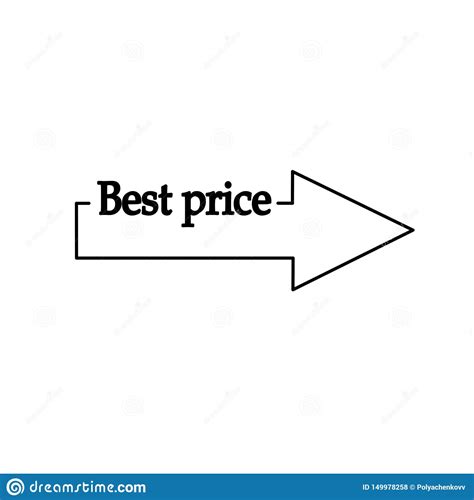 Best Price Icon Arrow Pointer Illustration Line Vector Stock Vector