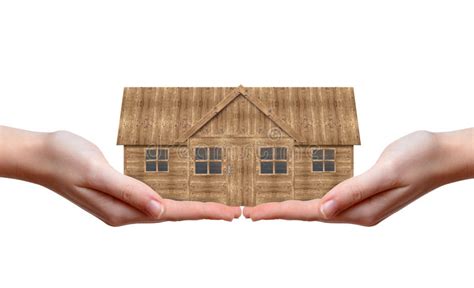 Wooden House In Hands Stock Image Image Of Model Human 70199167