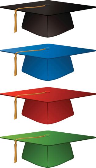 Academic School Graduation Mortar Board College Caps Vector