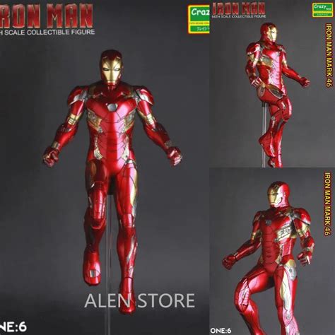 Alen Crazy Toys Iron Man Mark Xlvi Action Figure 16 Scale Painted
