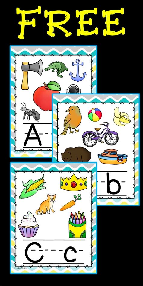 Free Full Set Of Alphabet Posters With Upper And Lower Case Letters