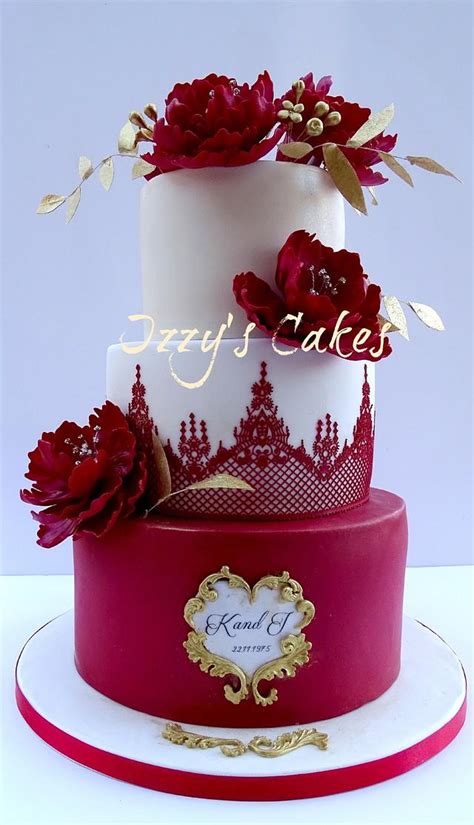 Ruby Wedding Anniversary Cake Decorated Cake By The Cakesdecor