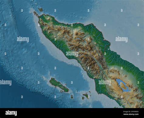 Aceh Autonomous Province Of Indonesia Colored Elevation Map With