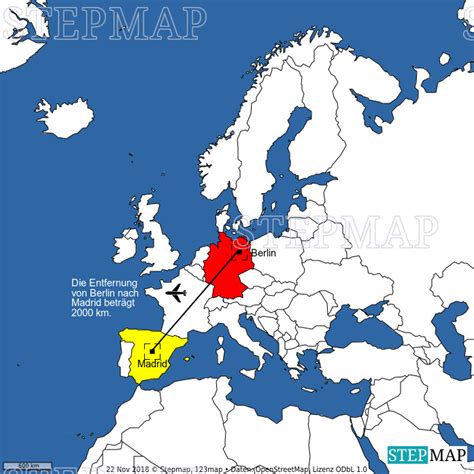 Die europäischen länder farblich hervorgehoben (landkarte von europa). StepMap - Europakarte (Modul) - Landkarte für Europa