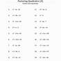 Factoring Quadratic Expressions Worksheets With Answers