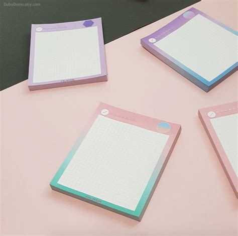 Small Grid Notepads 4types Simple Notepad Big Memo Pad Etsy