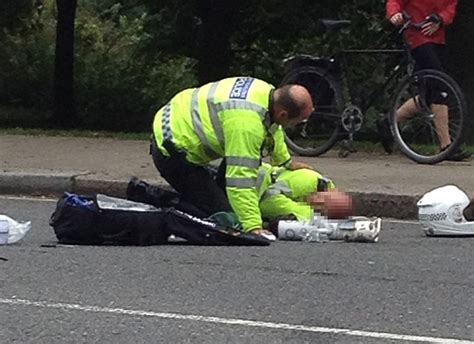 Prince Harrys Police Motorbike Outrider Crashes Head On Into Mini Cab