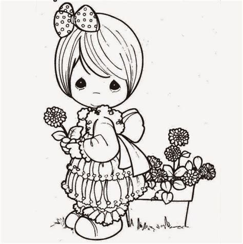 Beautiful Precious Moments Girl Coloring Page For Kids Of