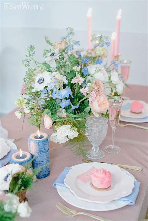 Romantic Blue And Blush Wedding Inspiration Elegantweddingca Pink