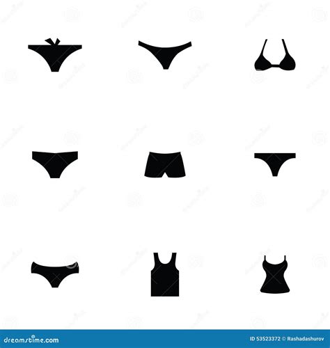 Underwear 9 Icons Set Stock Vector Illustration Of Sensuality 53523372