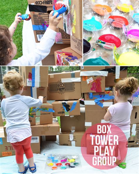 Cardboard Box Tower For Toddler Play Group Meri Cherry