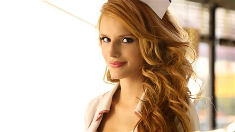 Wallpaper Bella Thorne Actress Red Hair Nurse Red Lips White Girls 968
