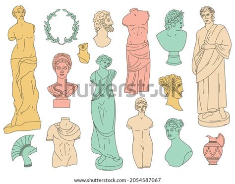 Ancient Greek Gods Antique Statues Antique Stock Vector Royalty Free Shutterstock