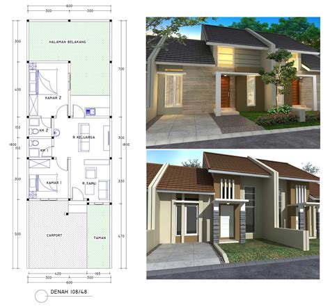 30 denah rumah minimalis type 45 desain sederhana via insinyurbangunan.com. 70 Desain Rumah Minimalis Lebar 5 Meter | Desain Rumah ...