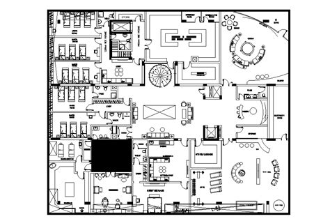 Architecture Library And Office Building Ground Floor Plan Autocad My