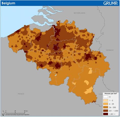 Map Of Belgium Population Population Density And Structure Of Population Of Belgium