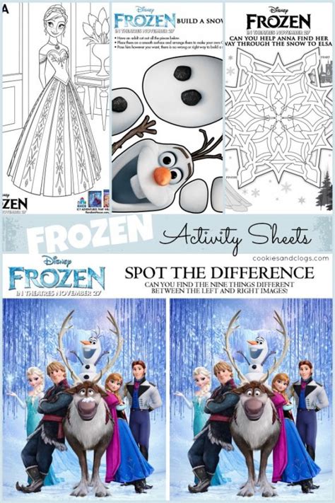 Disney Movie Fun Printable Frozen Activity Sheets Disneyfrozenevent