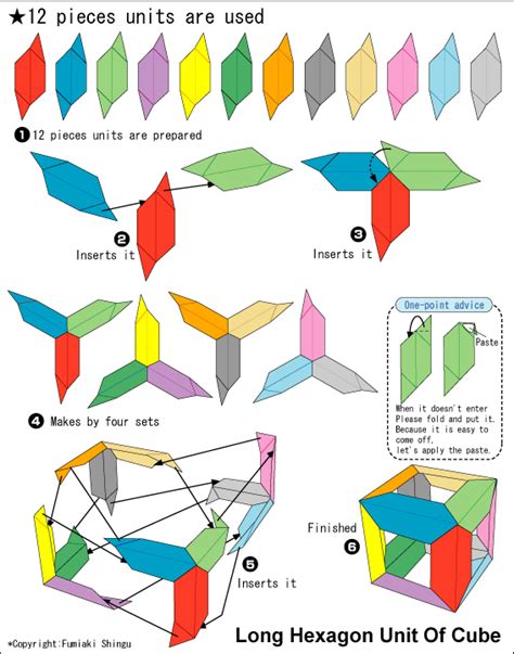 Origami Hexagon Unit Of Cube Instructions In 2022 Origami Cube