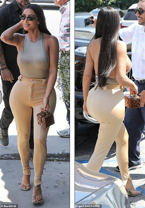 Kim Kardashian Goes Braless In Skintight Bodysuit To Promote New Body