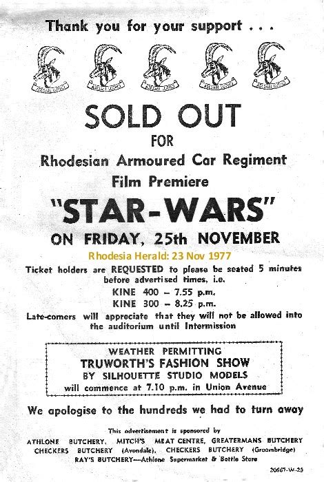 Rhodesian Advertisements Rhodesian Armoured Car Regiment