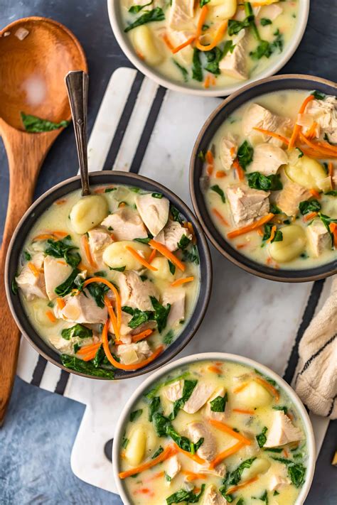 This chicken gnocchi soup recipe is full of tender gnocchi, juicy chicken, and fresh vegetables. Chicken Gnocchi Soup Recipe {Olive Garden Copycat Recipe ...
