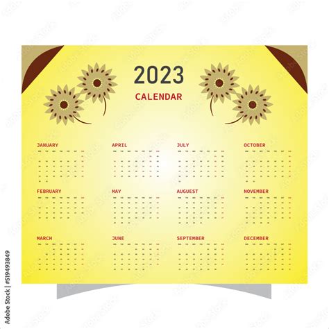 2023 Year Calendar Template Week Start Monday Planner Diary In A