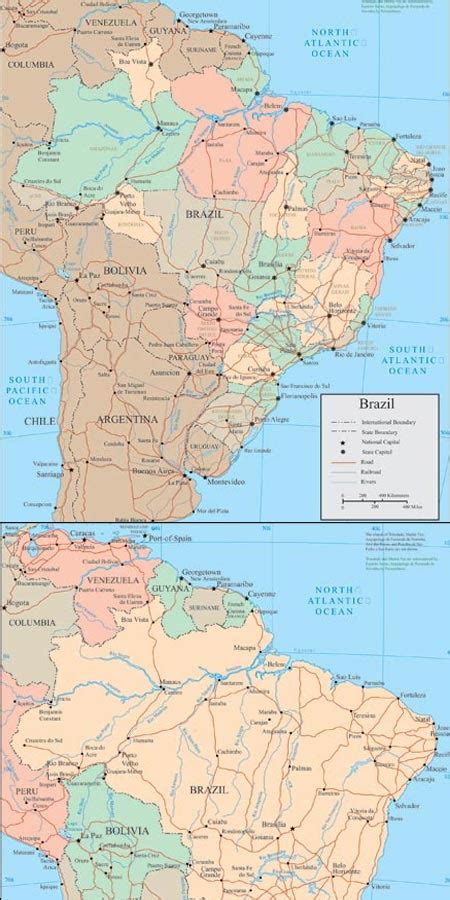 Soccer, samba and the amazon. Brazil vector map