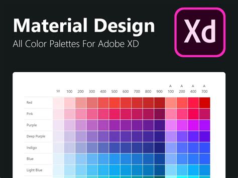 material design color palettes  adobe xd freebiefy