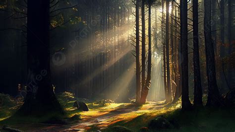 Forest Morning Beautiful Background Forest Early Morning Green