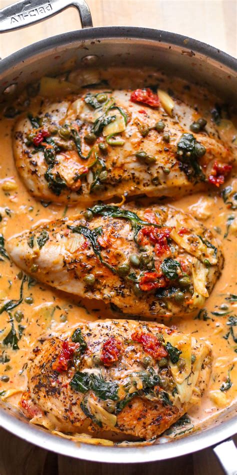 Italian recipes made with chicken. Creamy Tuscan Chicken with Spinach, Artichokes, Sun-Dried ...