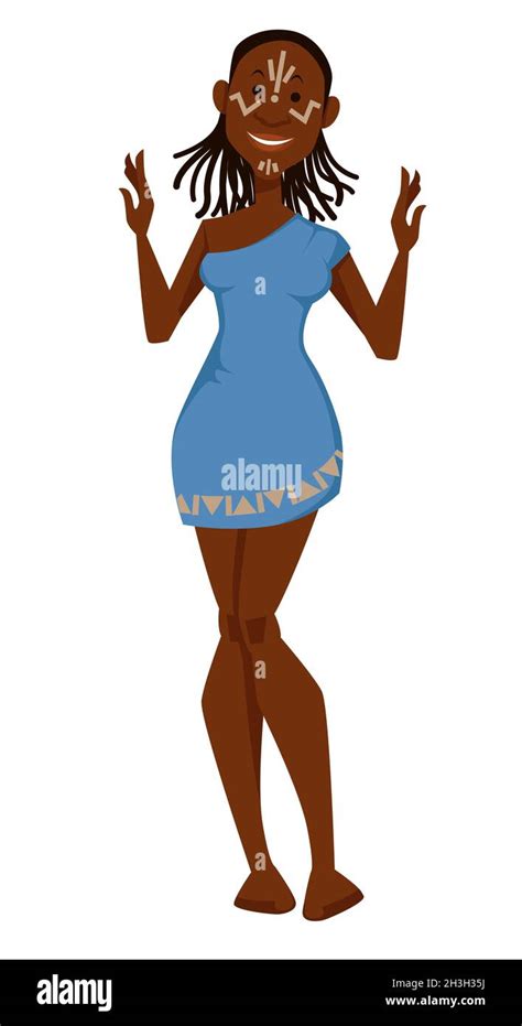 mujer africana con trenzas y miembro de la tribu tatuaje blanco imagen vector de stock alamy