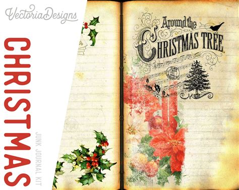 Christmas Junk Journal Kit Christmas Printables Christmas Etsy